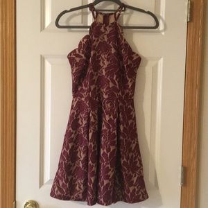 Charlotte Russe Burgundy lace high neck dress